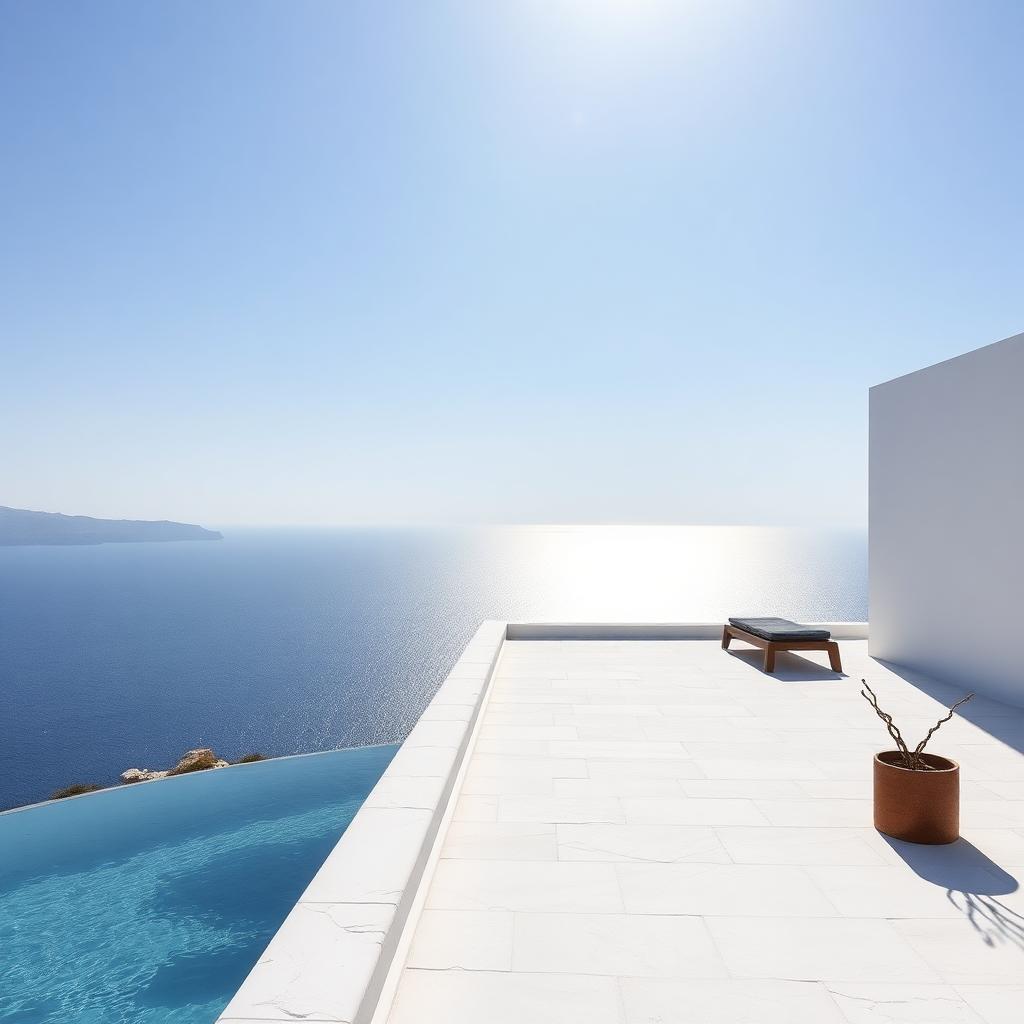 Calm contemporary architecture overlooking the ocean